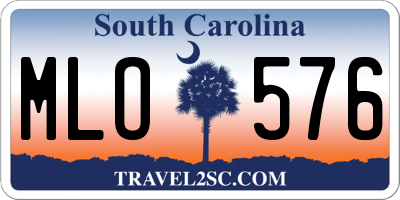 SC license plate MLO576