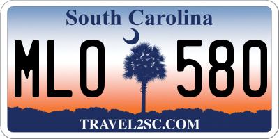 SC license plate MLO580