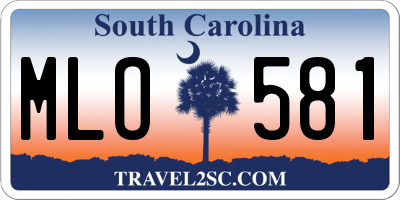 SC license plate MLO581