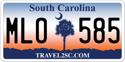 SC license plate MLO585