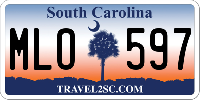SC license plate MLO597