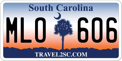 SC license plate MLO606
