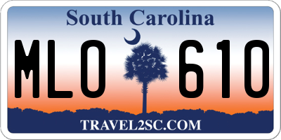 SC license plate MLO610