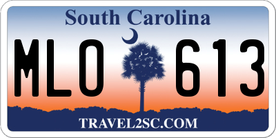 SC license plate MLO613