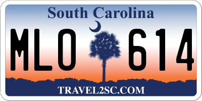 SC license plate MLO614