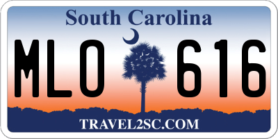 SC license plate MLO616