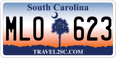 SC license plate MLO623