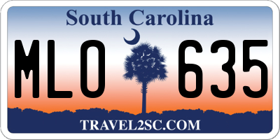 SC license plate MLO635