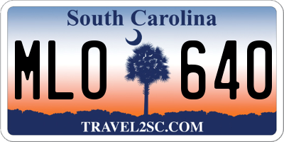 SC license plate MLO640