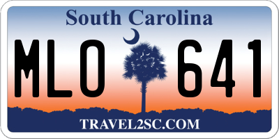 SC license plate MLO641