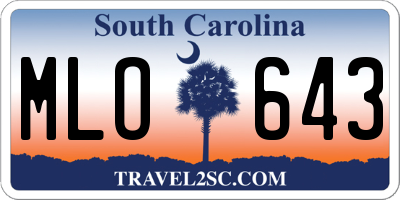 SC license plate MLO643