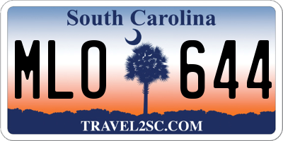 SC license plate MLO644