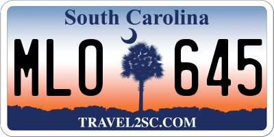 SC license plate MLO645