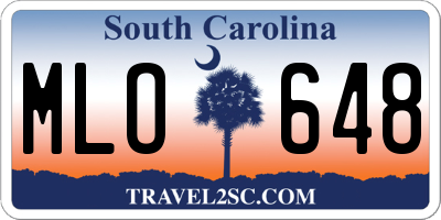 SC license plate MLO648