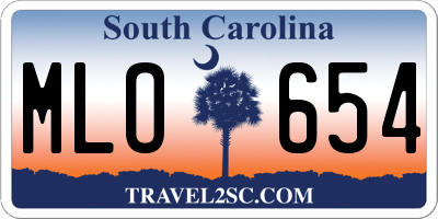 SC license plate MLO654