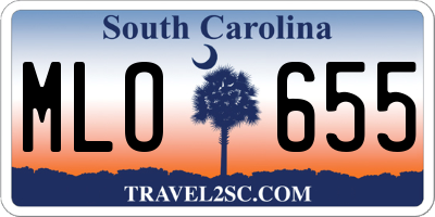 SC license plate MLO655