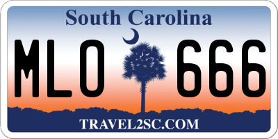 SC license plate MLO666