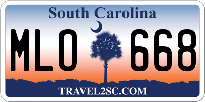 SC license plate MLO668
