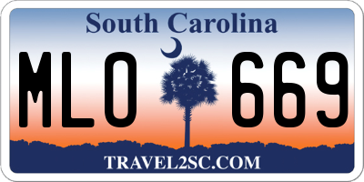 SC license plate MLO669