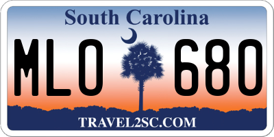 SC license plate MLO680