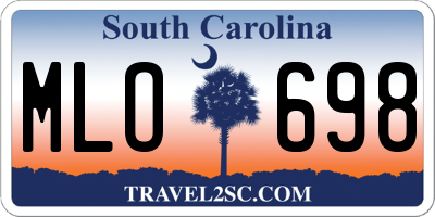 SC license plate MLO698