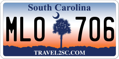 SC license plate MLO706