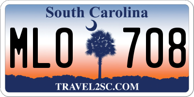 SC license plate MLO708
