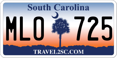 SC license plate MLO725