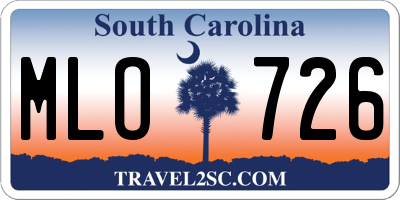 SC license plate MLO726