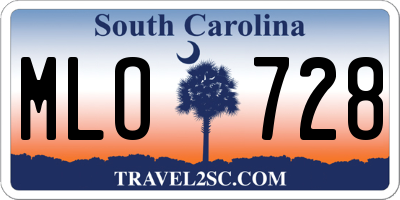 SC license plate MLO728