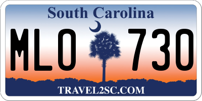 SC license plate MLO730
