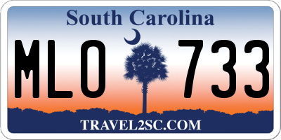 SC license plate MLO733