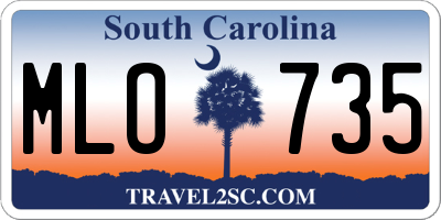 SC license plate MLO735