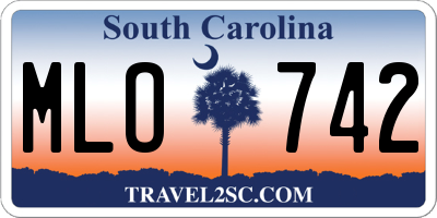 SC license plate MLO742