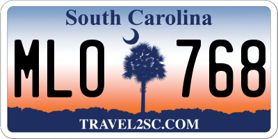SC license plate MLO768