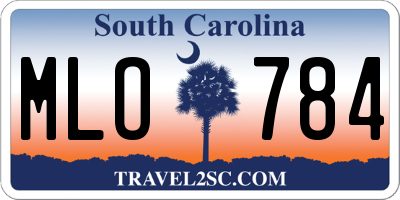 SC license plate MLO784