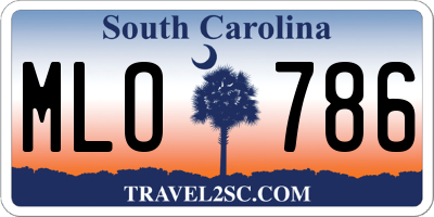 SC license plate MLO786