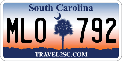 SC license plate MLO792