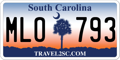 SC license plate MLO793