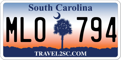 SC license plate MLO794