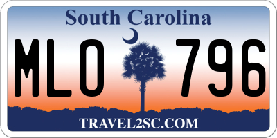 SC license plate MLO796