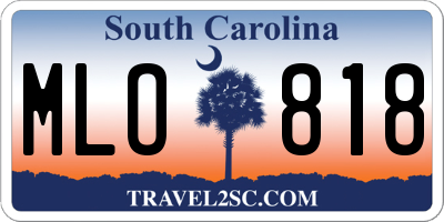 SC license plate MLO818