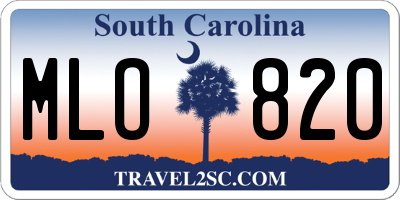 SC license plate MLO820