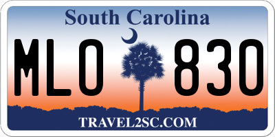 SC license plate MLO830