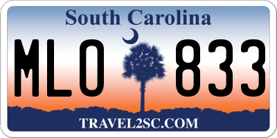 SC license plate MLO833