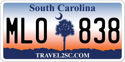 SC license plate MLO838