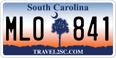 SC license plate MLO841
