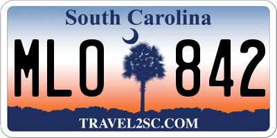 SC license plate MLO842