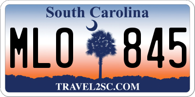 SC license plate MLO845