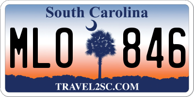 SC license plate MLO846